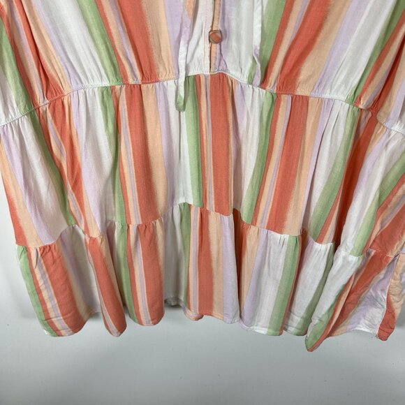 TORRID Women's Rayon‎ Blend Striped Tiered Tunic Size 2X Colorful Beach Boho - Picture 3 of 9